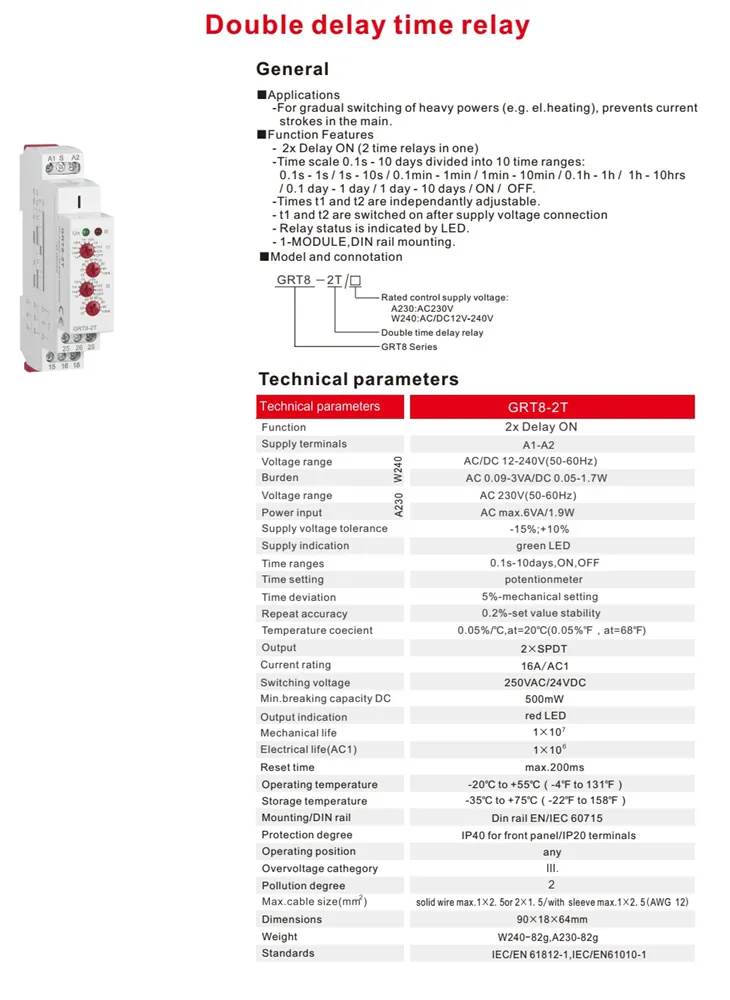 double delay time relay